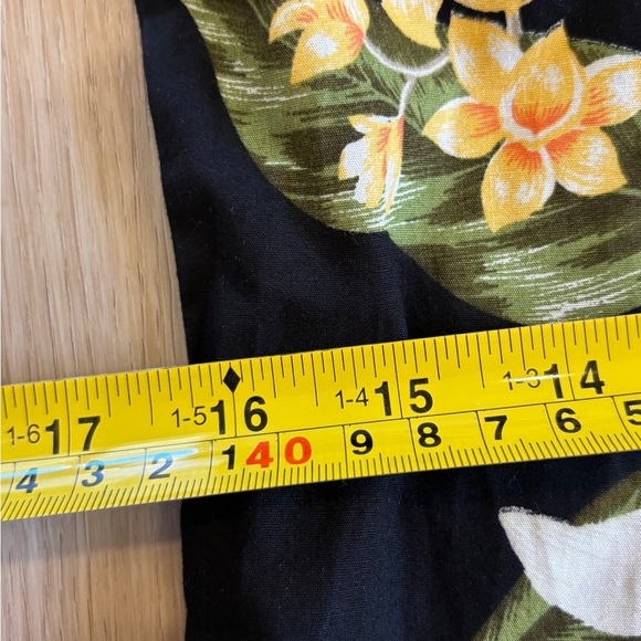 Vintage KY’s Hawaii Floral Iris Black Cotton Sleeveless Maxi Dress Tiki Aloha - Picture 10 of 13